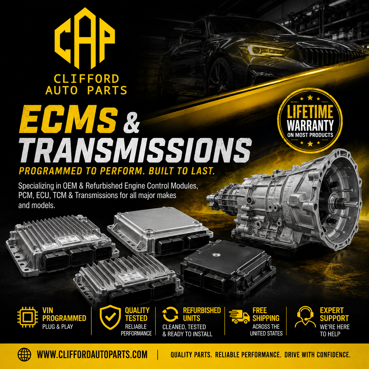 Engine control module circuit board detail - ECM PCM repair and testing